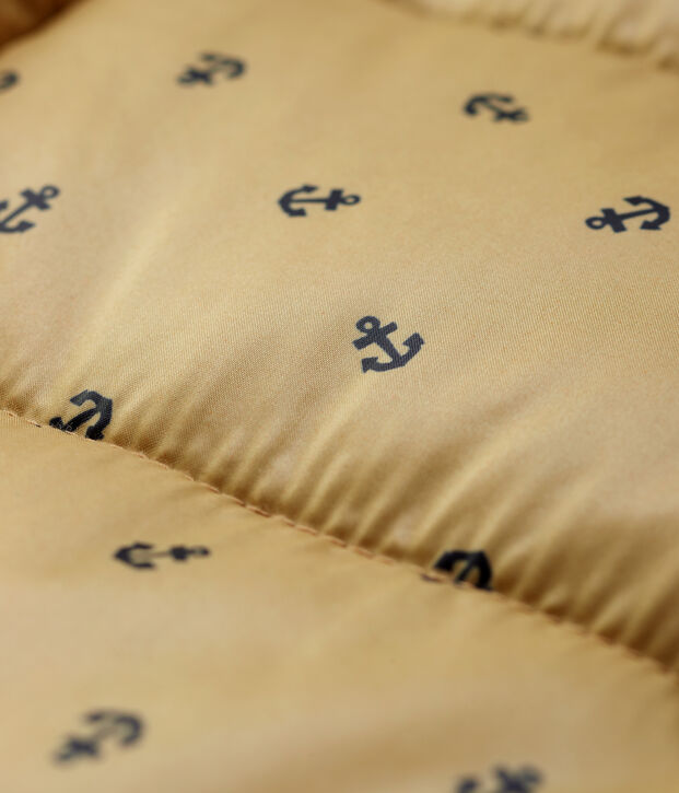 Gewatteerd pilotenpakje baby beige/blauw